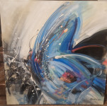 Zorica Turkalj - Plavi leptir - ulje na platnu - 70 x 70 cm