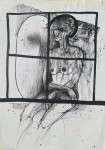 Zvonimir Vila "Akt kroz prozor" crtež tušem 100x70cm; iz 2003 godine;