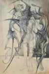 Zvonimir Vila "Metamorfoza" crtež olovkom 100x70cm; iz 1996 godine;