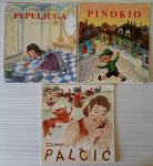 Palčić, Pepeljuga, Pinokio - slikovnice ilustrirala Danica Rusjan