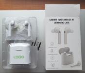 Liberty TWS Bluetooth slušalice, bijele, sa kutijom za punjenje; ZG