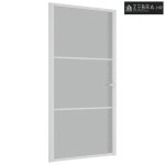 Unutarnja vrata 102,5x201,5 cm Bijela od mat stakla i aluminija - Bije