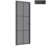 Unutarnja vrata 76 x 201,5 cm crna od ESG stakla i aluminija - Crna i