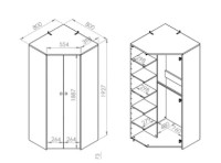 Kutni ormar MEAN3 800x800x1927