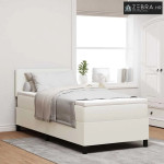 Box spring krevet s uzglavljem Krema i bijela 80 x 200 cm - Krema 80 x
