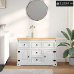 Kutije za pohranu Bijelo 112 x 40 x 75 cm Čvrsto borovo drvo