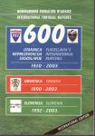 600 utakmica reprezentacija Jugoslavije HRVATSKE Slovenije / do 2003.