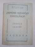 Atletika:  Zapadna Njemačka- Jugoslavija 1953. (program)