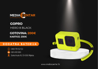 GoPro HERO 8 Black + Dodatna baterija + Nosač