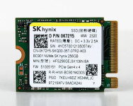 SKHynix SSD PCIe gen 4x4 256Gb 2230 - novo