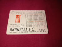 Fiat - Zastupstvo za Jugoslaviju 1961. - Džepni kalendar