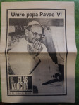 Glas koncila, smrt pape 6, stare novine