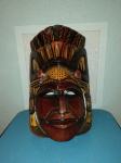 Indijanski poglavica, drvena zidna maska, visina 33,0 cm