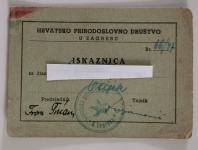 ISKAZNICA "HRVATSKO PRIRODOSLOVNO DRUŠTVO" iz 1947. godine