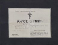 Istorijska dokumenta UMRLICA čitulja kao pismo sa poštanskim markicama