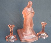 Isus - stara staklena figura - prekrasan komad, ružičasto staklo