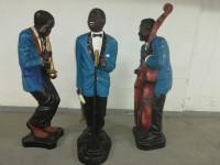 Jazz trio, 3 figure crna glazbenika, visina: 100 - 115 cm