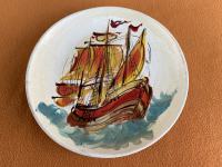 Jedrenjak - Dekorativni keramički tanjur
