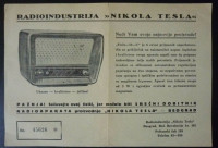 Jugoslavija ☀1960 rijetka stara reklama za radio NIKOLA TESLA