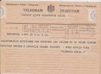 K.Jugoslavija telegram putovao Dubrovnik-Split