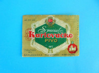 KARLOVAČKO PIVO - Karlovačka Pivovara * pivska etiketa pivo Karlovac