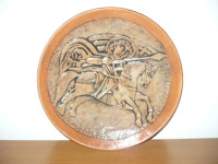 Keramički tanjur sv.Juraj originalni ručni rad Vuić, promjer: 31cm