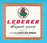 LEDERER Export Pivo - Jadranska Pivovara Split * pivska etiketa pivo