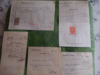 Novi List i Primorski list, lot od 5 starih fakturi