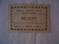 Ljekarna Zakladne bolnice, Zagreb Ilica 1, RECEPT