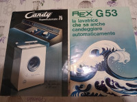 Lot od dvije stare brošure od perilica rublja, Candy i Rex