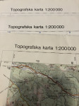 LOT od pet JNA topografskih karti 1:200 000
