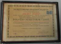 Majstorsko svjedočanstvo za obavljanje krojačke radnje iz 1936 godine