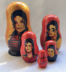 MICHAEL JACKSON Matrioshka Babuška set 5 kom 2002