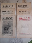 Mladost, list srednjoškolske mladeži iz 30ih, lot od 6 kom.