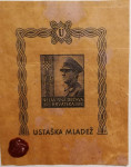 Orig. Kartica ustaška mladež sa pečatom sa inicijalima A.P. NDH