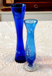 plavo kristal staklo  vaze