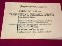 Purimska zabava 08.03.1958. - Pozivnica i program - Emil Cossetto
