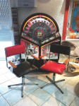 Retro dizajnerske stolice crveno+ crno, set od 2 stolice