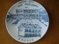 Škola Ivan Mažuranić 1947-1977 - Oslikani tanjur