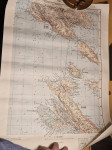 Srara velika karta mapa Rab Cres Krk i Goli 1930.