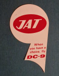 Stara naljepnica JAT DC-9 Jugoslovenski aerotransport