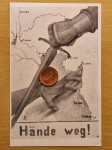 Stara razglednica propaganda Talijani Ruke dalje Fiume Istra Kvarner
