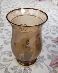 Staklena vaza, 25 cm, motiv pozlaćen