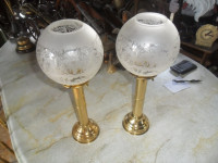 stari mesingani sviječnjaci sa preklopnom staklenom kuglom-zamjene