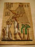 stari i veliki motiv na papirus, egipat, sa pečatom i potpisom, faraon
