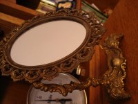 staro mesingano preklopno ogledalo-zamjene za starine