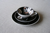 Trodjelni set za kavu *CRNO I CVJETNO*