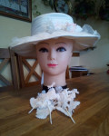 Vintage MODNA HIŽA vjenčani šešir ručni rad