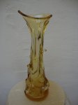 Vintage tulip yellow glass vase  / masivna žuta staklena vaza