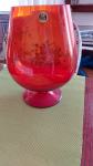 Vintage vaza od crvenonarančastog stakla
